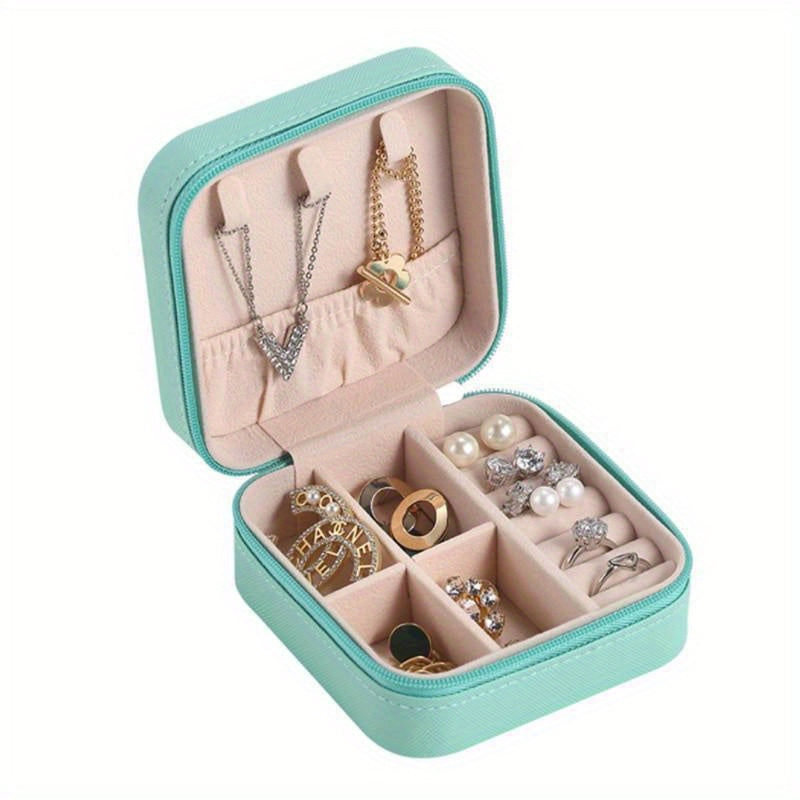 Small Portable Jewelry Box for Rings Necklaces and Studs Gift for Women and Mom