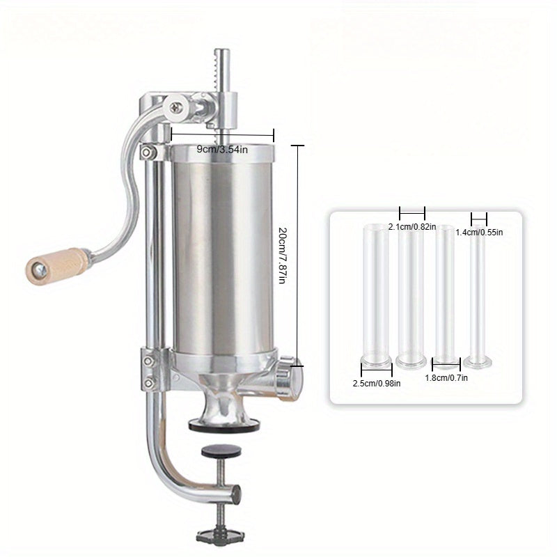 Bir to'plam zanglamas po'latdan yasalgan vertikal kolbasa to'ldiruvchi mashina, qo'lda kolbasa to'ldiruvchilar, kolbasa shpritsi va qo'lda kolbasa tayyorlash asboblari - pishirish va oshxona ishlatish uchun mukammal.