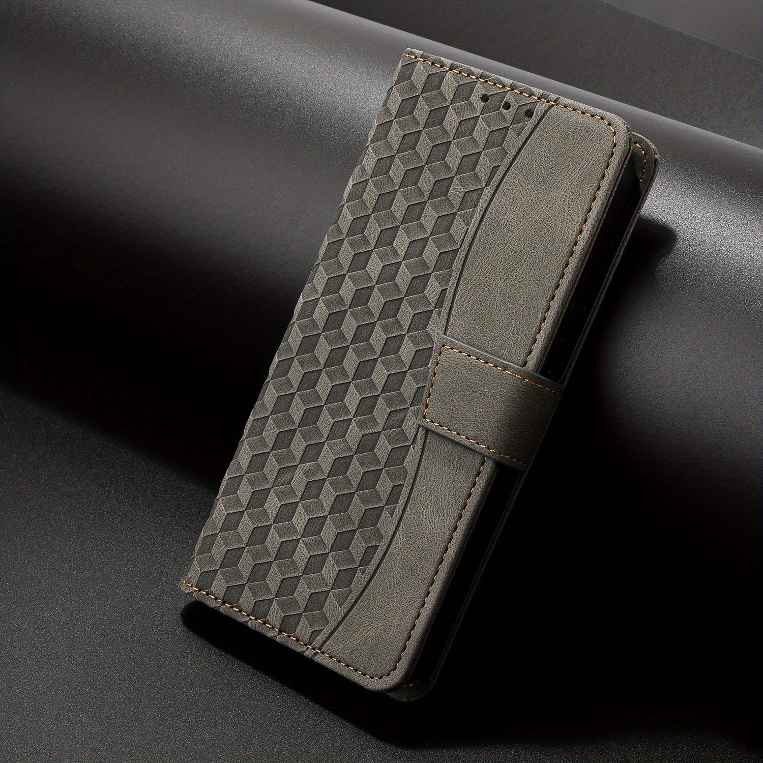 Faux Leather Phone Case with Card Holder for Galaxy A12 Magnetic Snap Closure