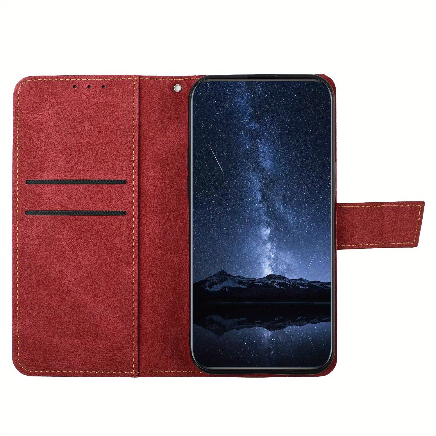 Faux Leather Phone Case with Card Holder for Galaxy A12 Magnetic Snap Closure