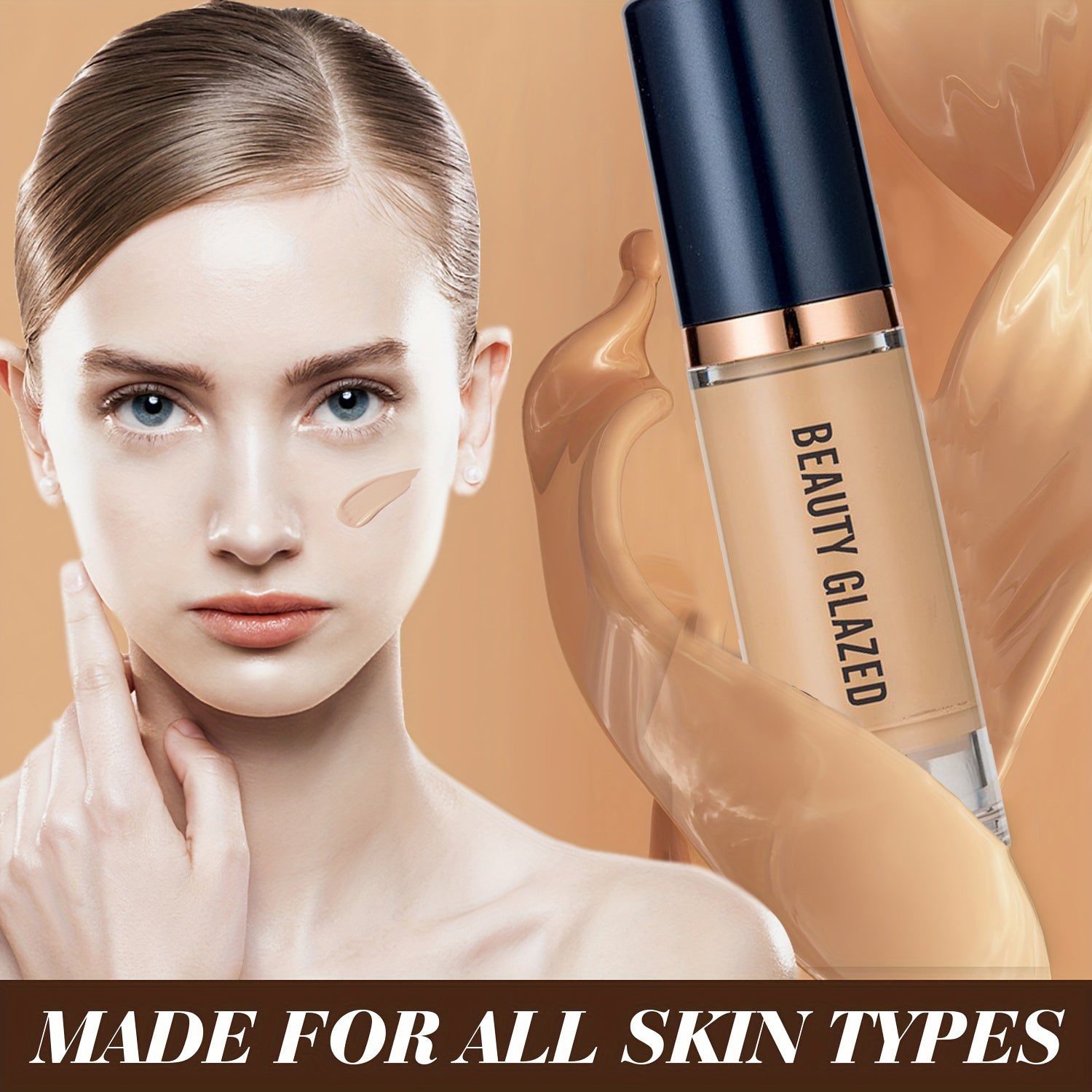 Three-Piece Makeup Set Primer Concealer Liquid Foundation Matte Waterproof for Beginners and Travel