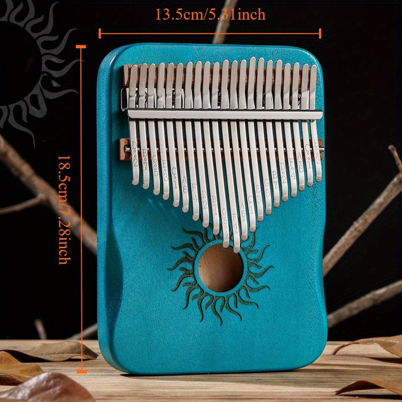 21-Key Maple Kalimba for Beginners with Sound Hole in Multiple Colors