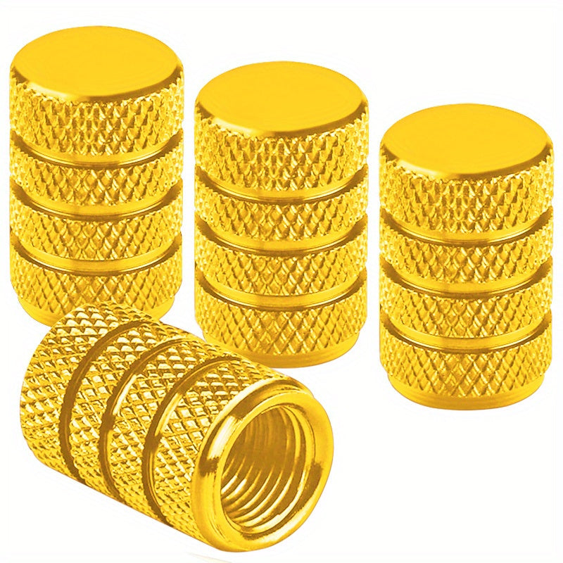 4 Pack Anodized Aluminum Tire Valve Caps Universal Corrosion Resistant for Cars Trucks Bikes