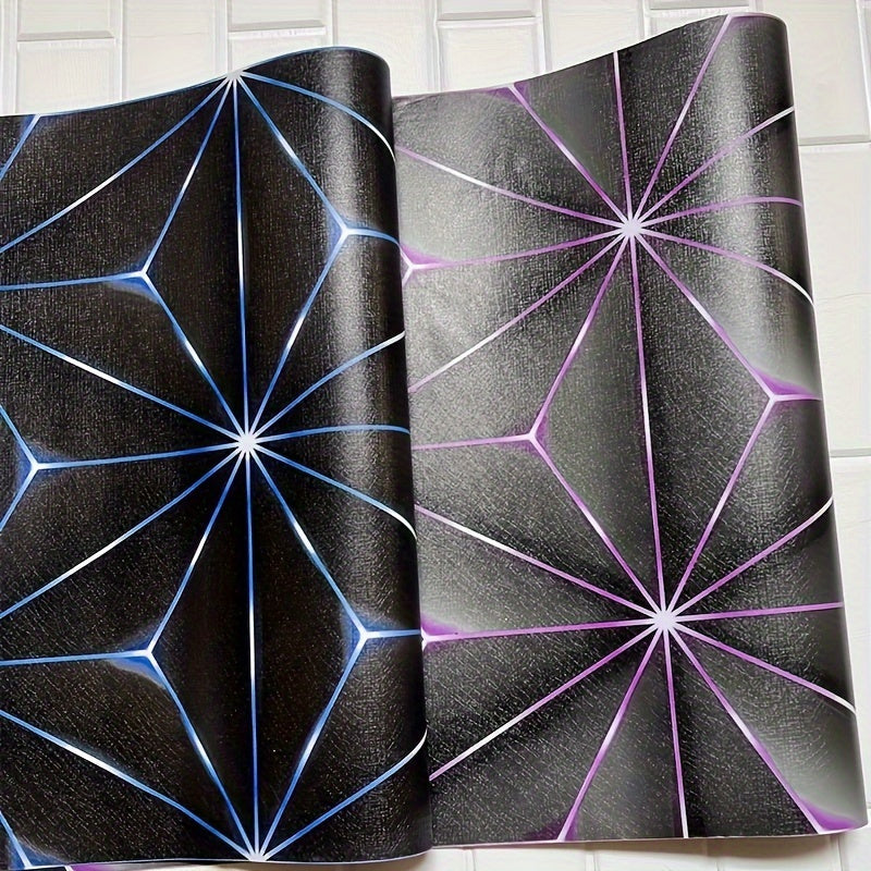 Modern Technology Style 3D Glowing Waterproof Self-Adhesive Wallpaper for Living Room Bedroom Office