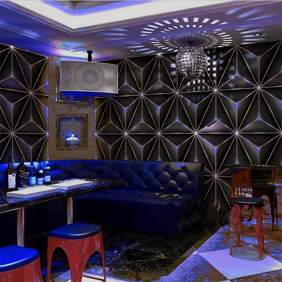 Modern Technology Style 3D Glowing Waterproof Self-Adhesive Wallpaper for Living Room Bedroom Office