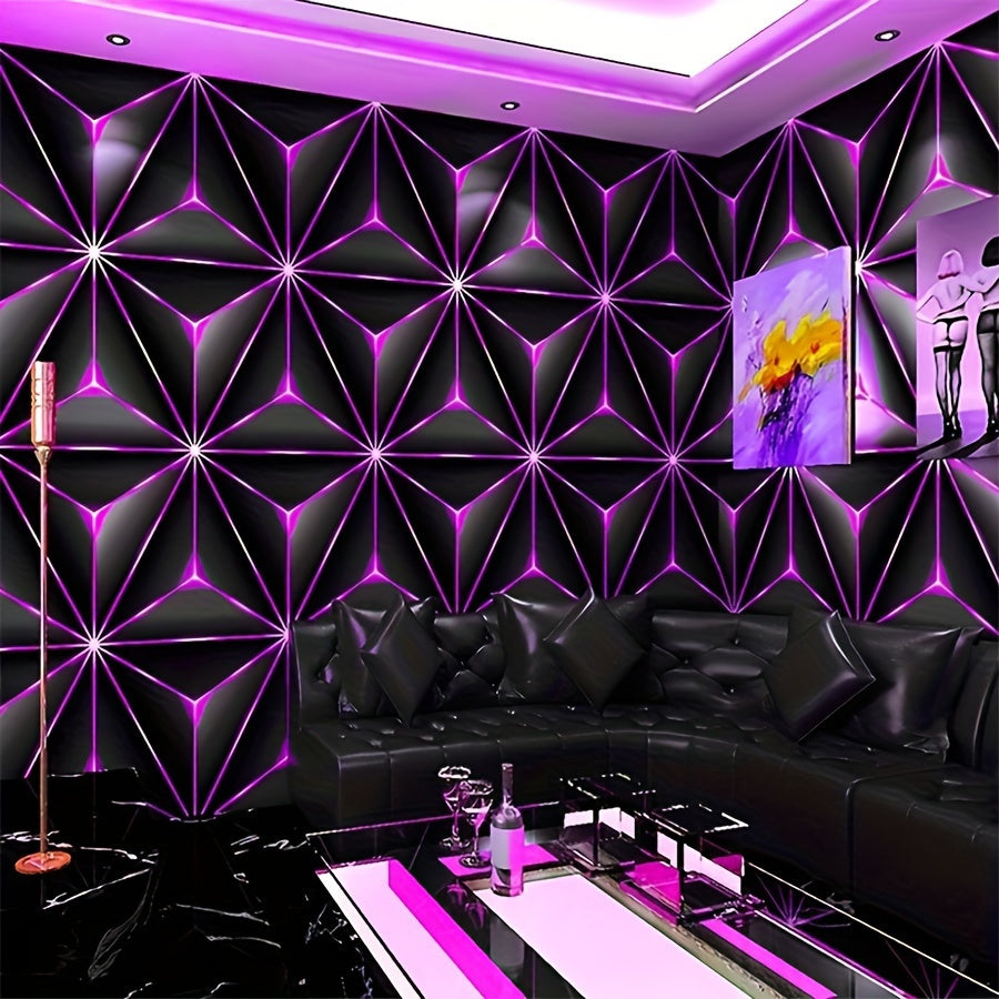 Modern Technology Style 3D Glowing Waterproof Self-Adhesive Wallpaper for Living Room Bedroom Office