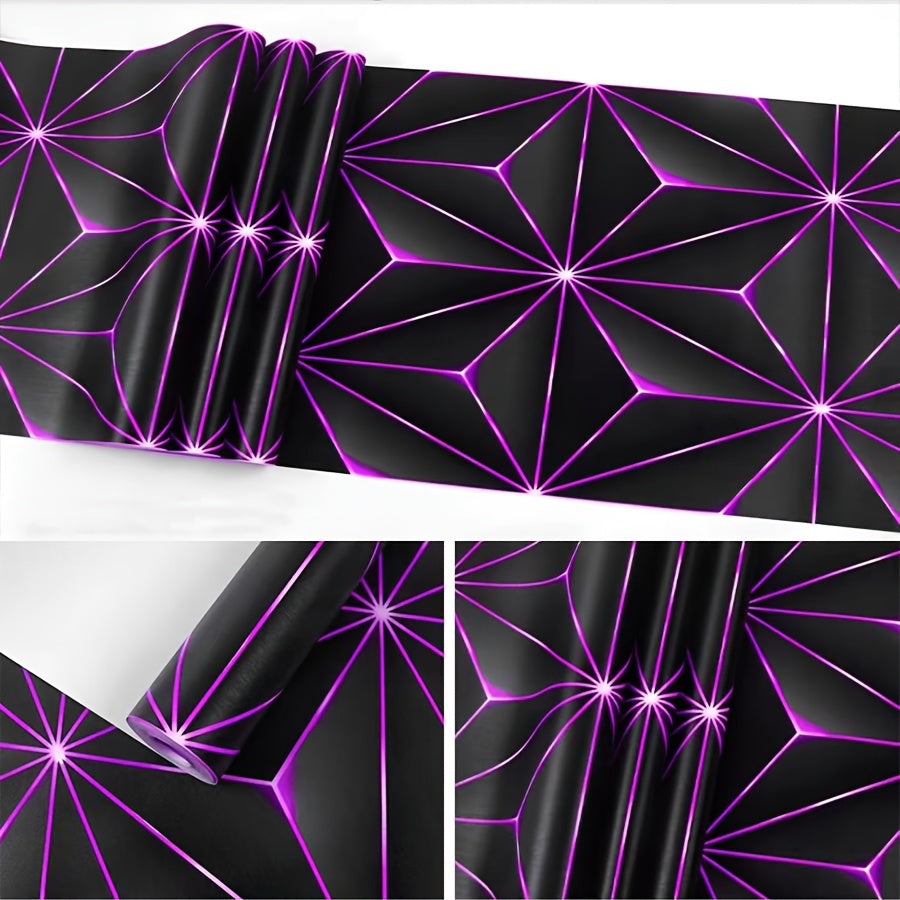 Modern Technology Style 3D Glowing Waterproof Self-Adhesive Wallpaper for Living Room Bedroom Office