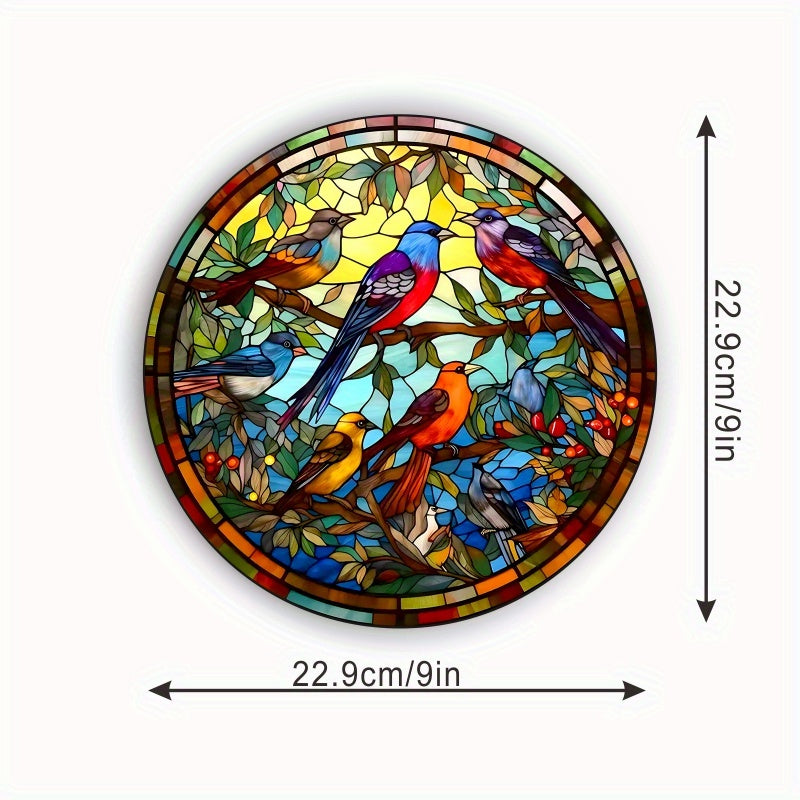 Car Van Home Decoration Static Cling Window Sticker Sunflower Bird Jungle