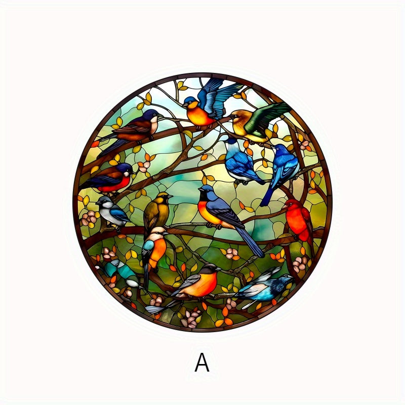 Car Van Home Decoration Static Cling Window Sticker Sunflower Bird Jungle