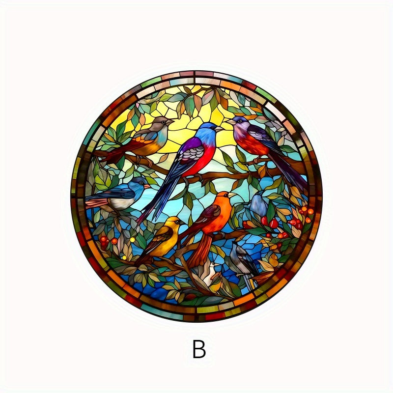 Car Van Home Decoration Static Cling Window Sticker Sunflower Bird Jungle