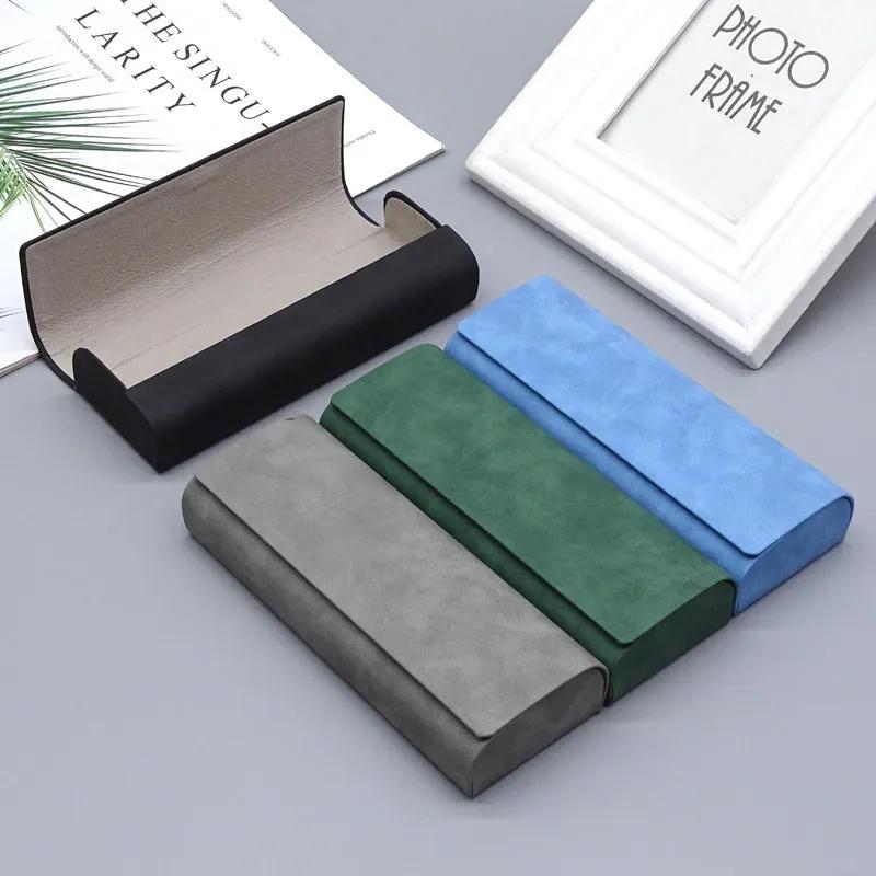 Vintage shisha qutisi erkaklar va ayollar uchun, kompakt PU charm, ko'zoynak saqlash qutisi