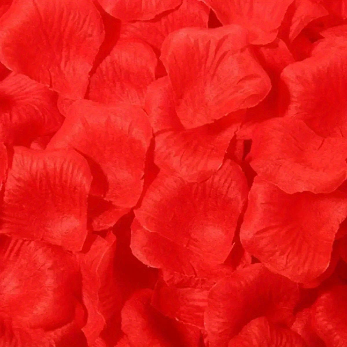 Fake Red Rose Petals for Wedding and Valentine's Day Decor 1000 Pack