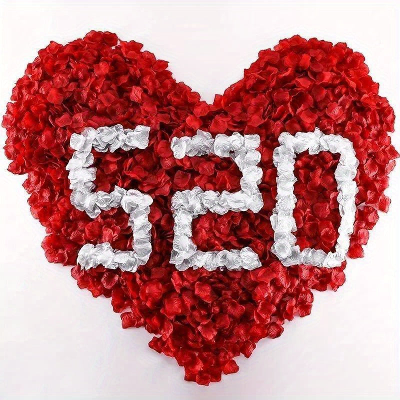 Fake Red Rose Petals for Wedding and Valentine's Day Decor 1000 Pack