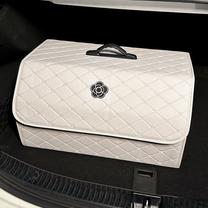 Faux Leather Car Trunk Organizer Durable Storage Box Multiple Sizes