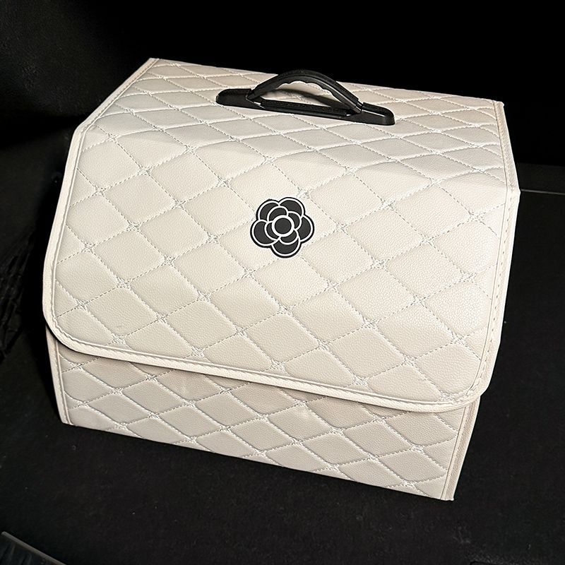 Faux Leather Car Trunk Organizer Durable Storage Box Multiple Sizes