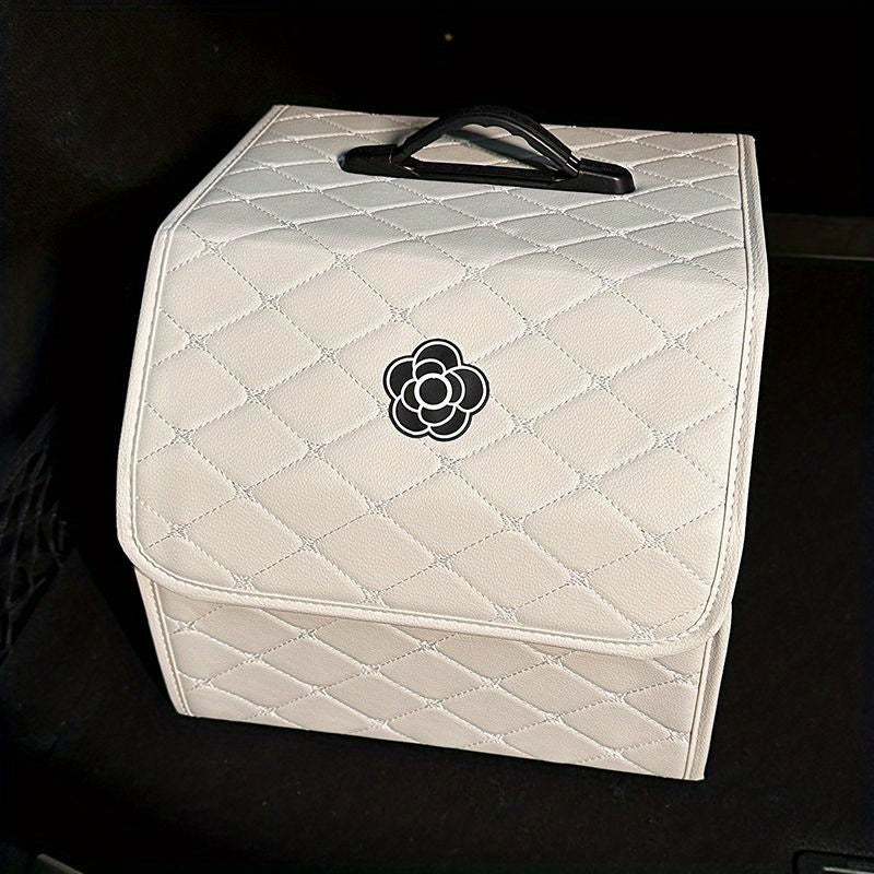 Faux Leather Car Trunk Organizer Durable Storage Box Multiple Sizes
