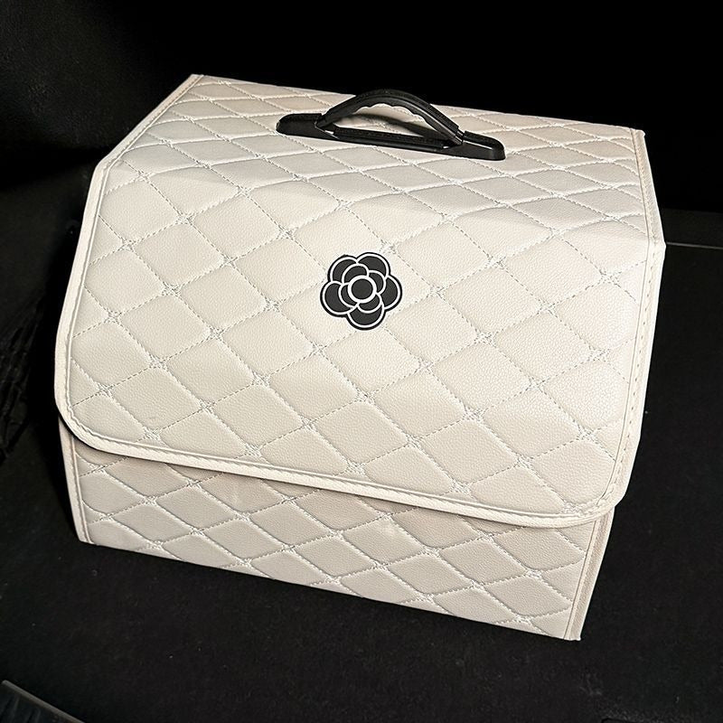 Faux Leather Car Trunk Organizer Durable Storage Box Multiple Sizes
