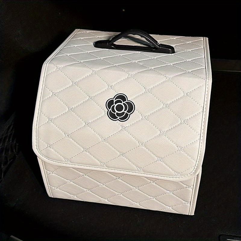 Faux Leather Car Trunk Organizer Durable Storage Box Multiple Sizes