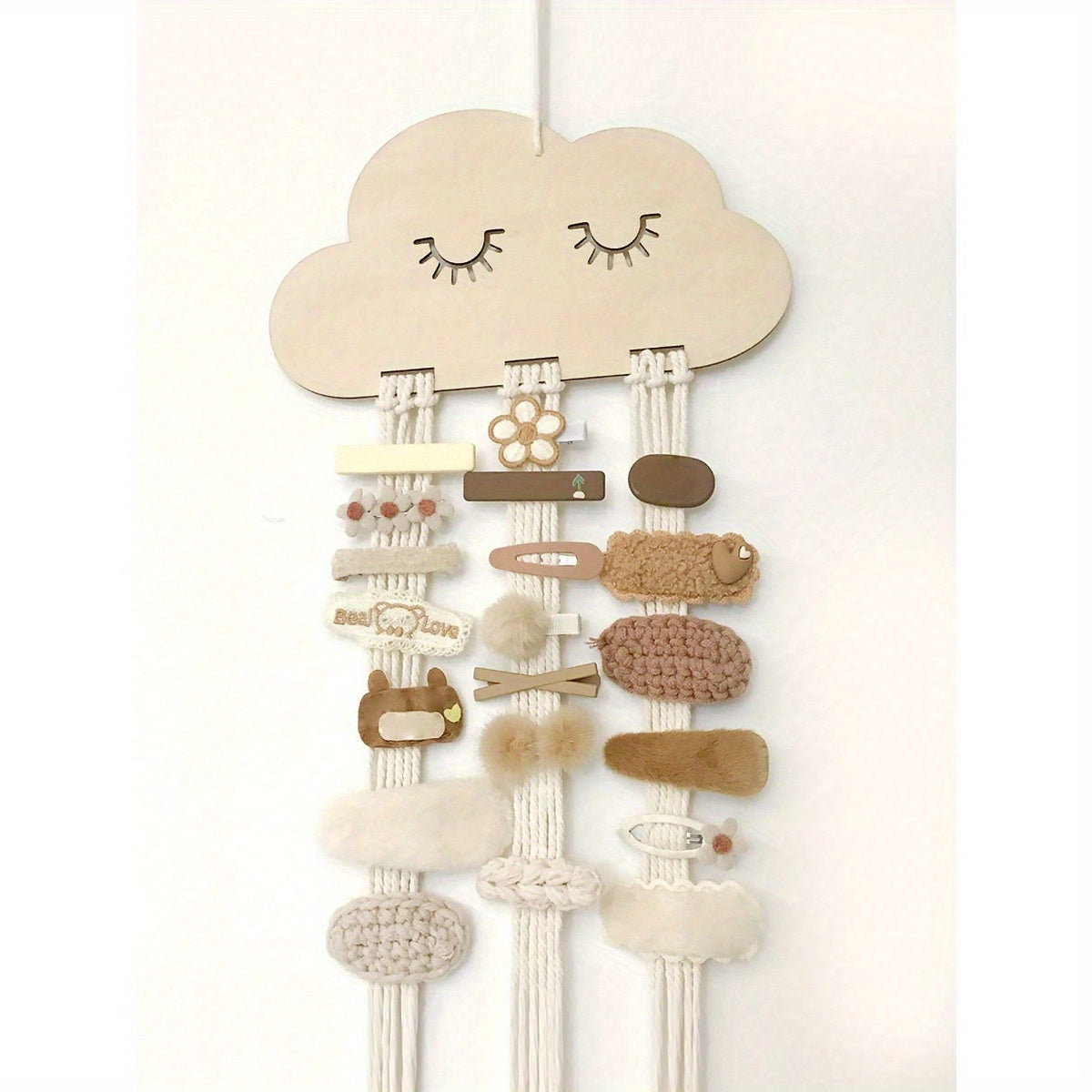 Organizador de accesorios para el cabello de niñas, soporte para lazo de pelo tejido para almacenamiento en la habitación de los niños