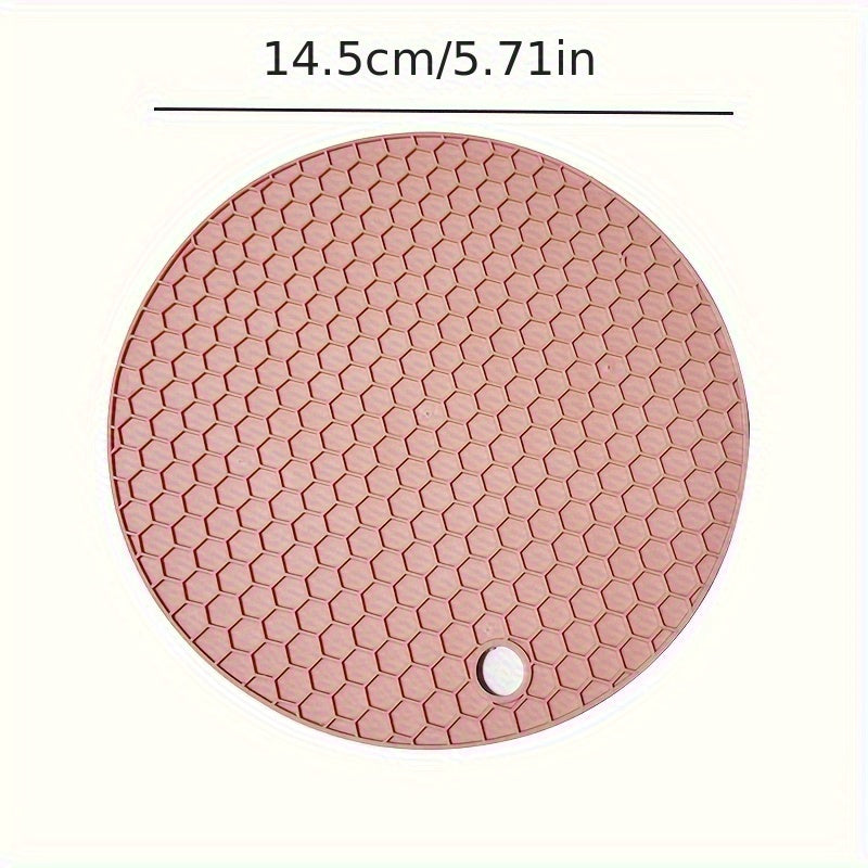 Juego de 5 posavasos de silicona redondos resistentes al calor, anti-quemaduras, aptos para lavavajillas, accesorios de cocina para mesa