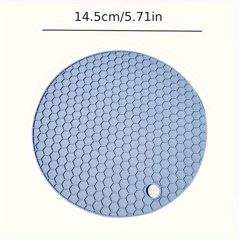 Juego de 5 posavasos de silicona redondos resistentes al calor, anti-quemaduras, aptos para lavavajillas, accesorios de cocina para mesa