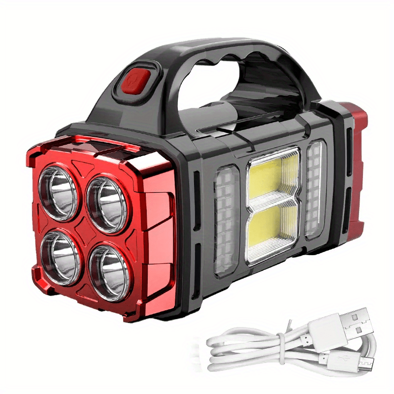 LED Solar Camping Light Rechargeable Portable Flashlight for Hiking and Outdoor Activities