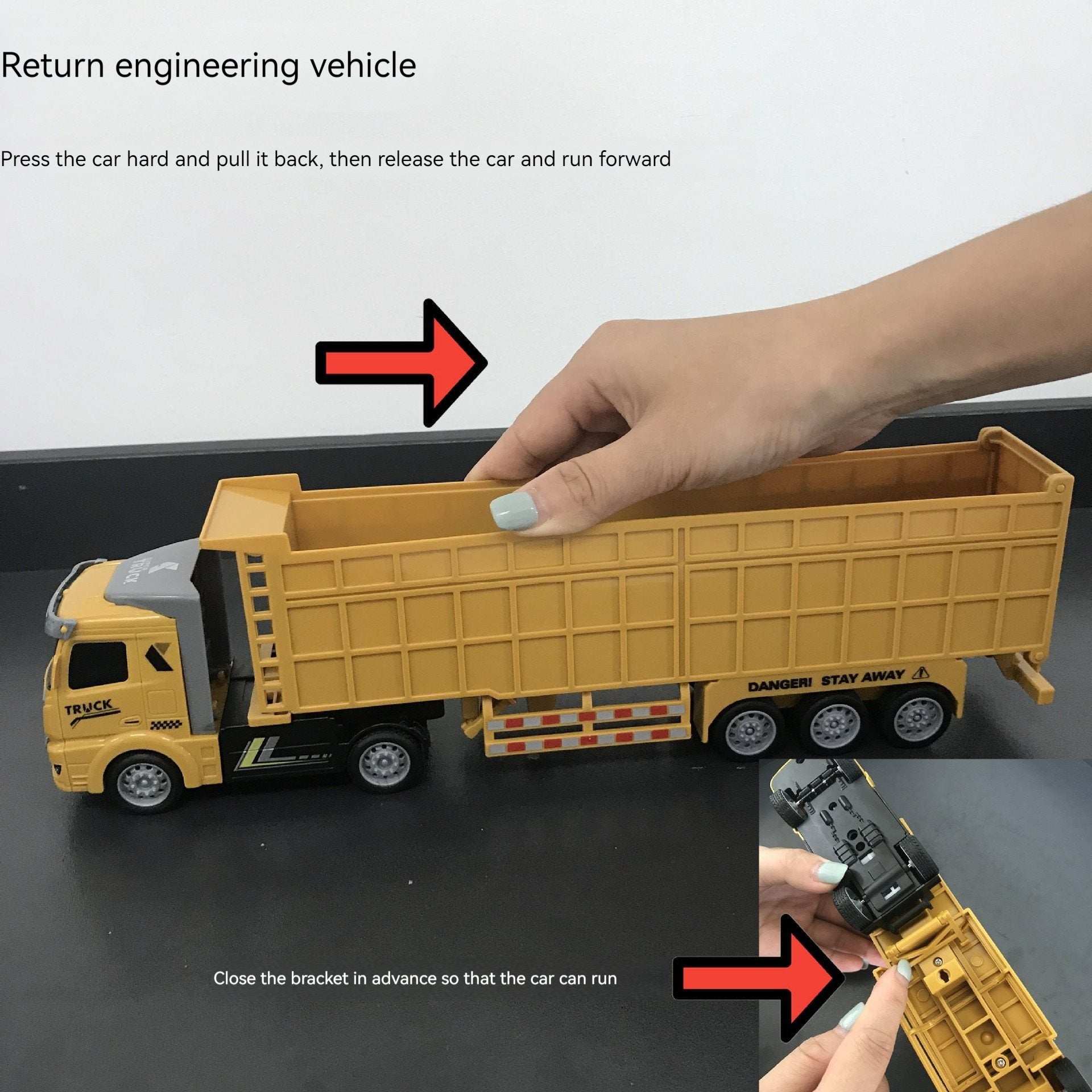 Yellow Plastic Toy Semi-Trailer Truck for Engineering Dump and Oil Tanker for Boys 3+