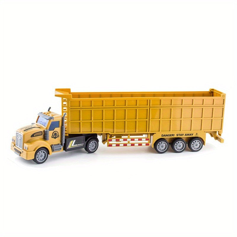 Yellow Plastic Toy Semi-Trailer Truck for Engineering Dump and Oil Tanker for Boys 3+