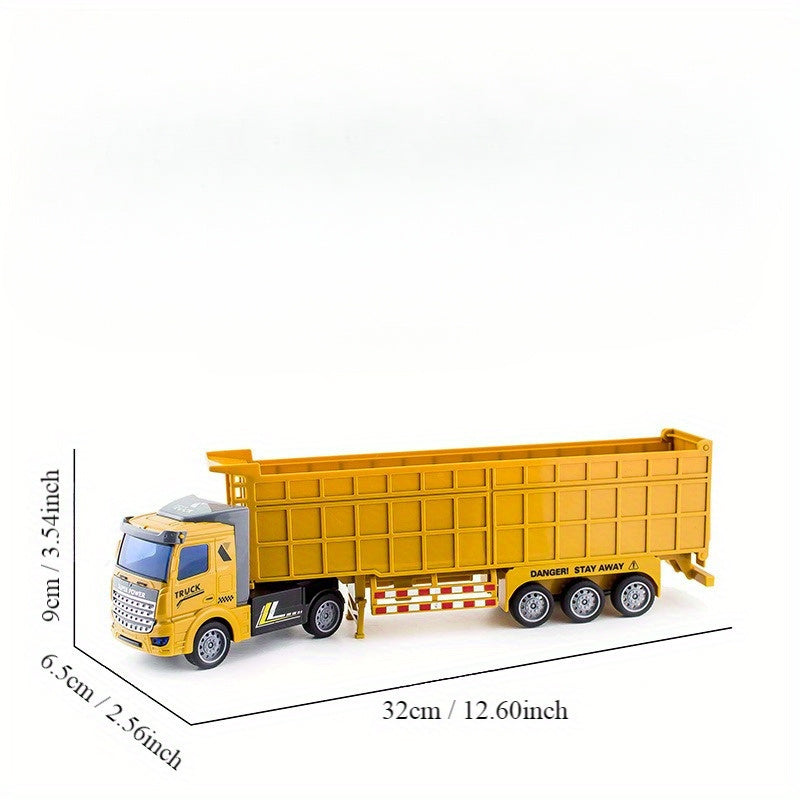 Yellow Plastic Toy Semi-Trailer Truck for Engineering Dump and Oil Tanker for Boys 3+