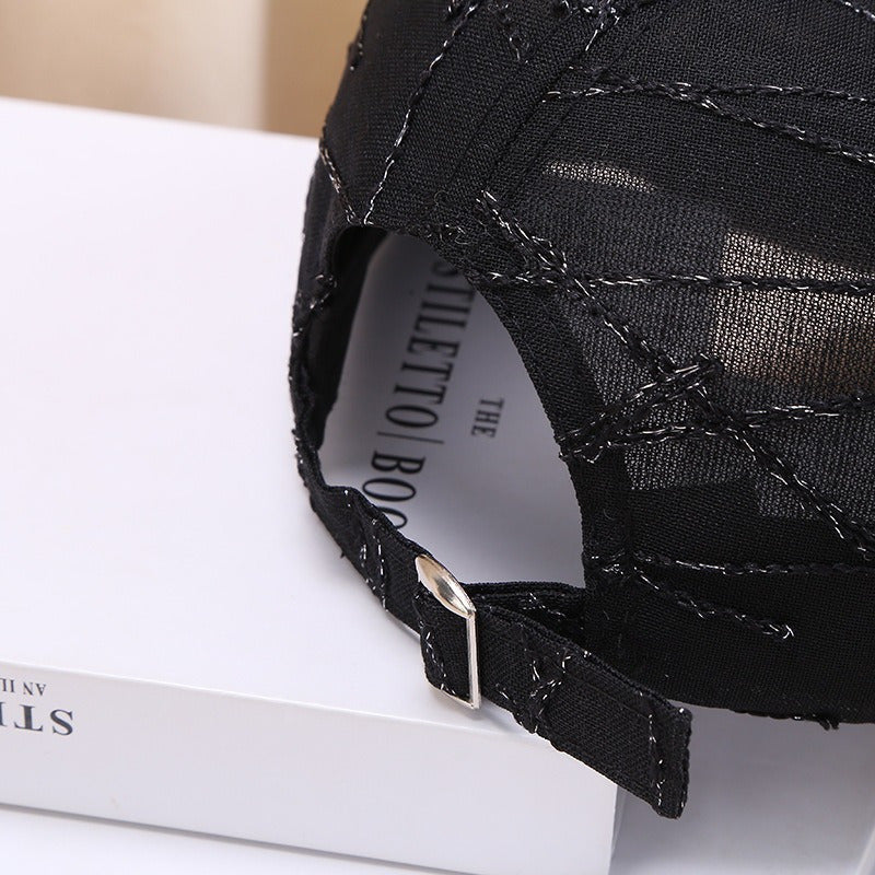 Moslashuvchan nafas oladigan geometrik naqshli baseball shapka, yoz va kuz uchun engil polyesterdan, qora, oq va kulrang ranglarda