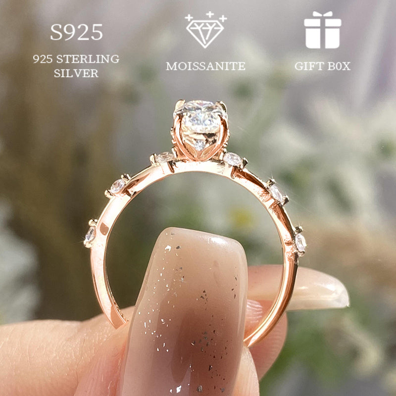 Кольцо из стерлингового серебра с моиссанитом для женщин 1-2ct в форме гусиного яйца, предложение о помолвке, подарок