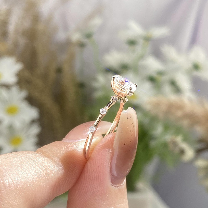 Кольцо из стерлингового серебра с моиссанитом для женщин 1-2ct в форме гусиного яйца, предложение о помолвке, подарок