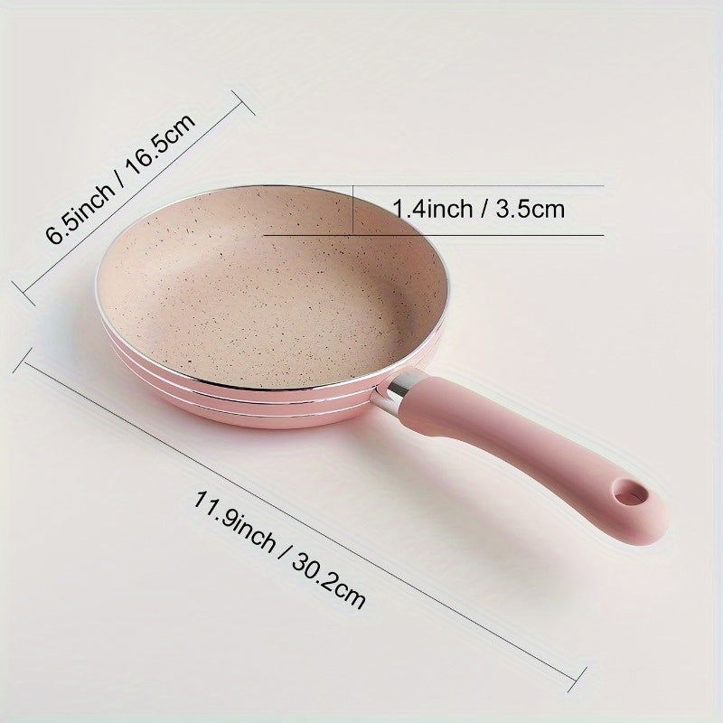 Pink Maifan Stone Non-Stick Skillet 16.5cm for Cooking and Frying