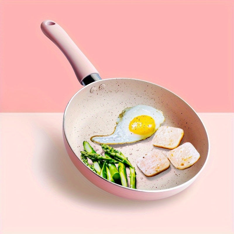 Pink Maifan Stone Non-Stick Skillet 16.5cm for Cooking and Frying