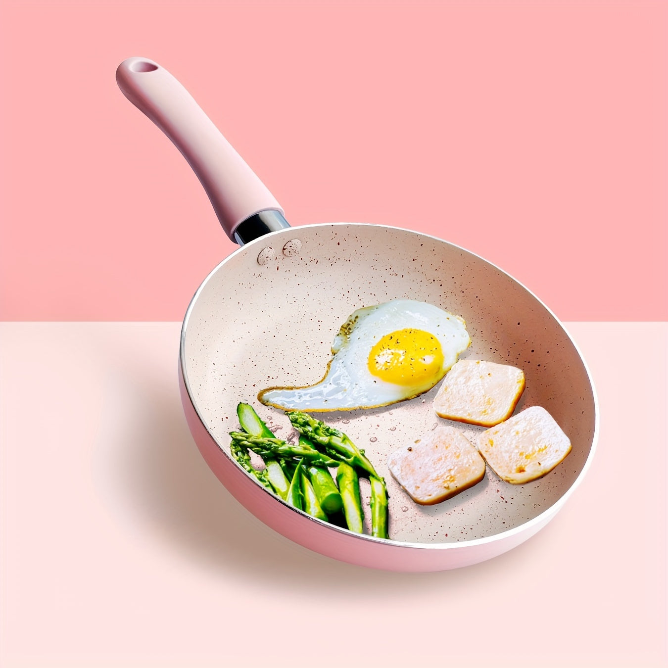 Pink Maifan Stone Non-Stick Skillet 16.5cm for Cooking and Frying