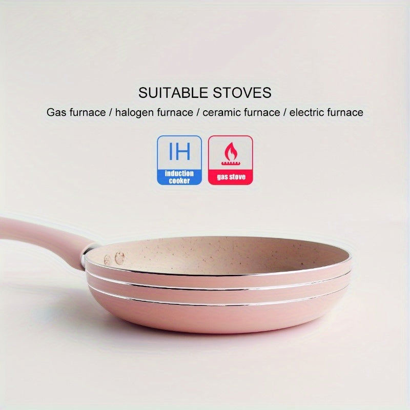 Pink Maifan Stone Non-Stick Skillet 16.5cm for Cooking and Frying
