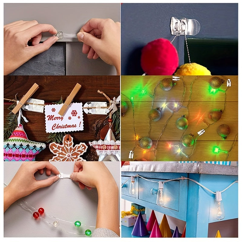 Ganchos de luz decorativos removibles y sin rastro para colgar adornos para Año Nuevo
