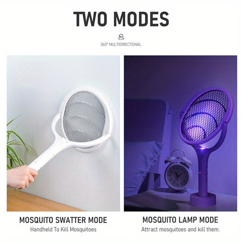 Electric Mosquito Swatter with 90-Degree Rotatable Design and 365nm Bug Zapper for Pest Control in Homes and Dorms