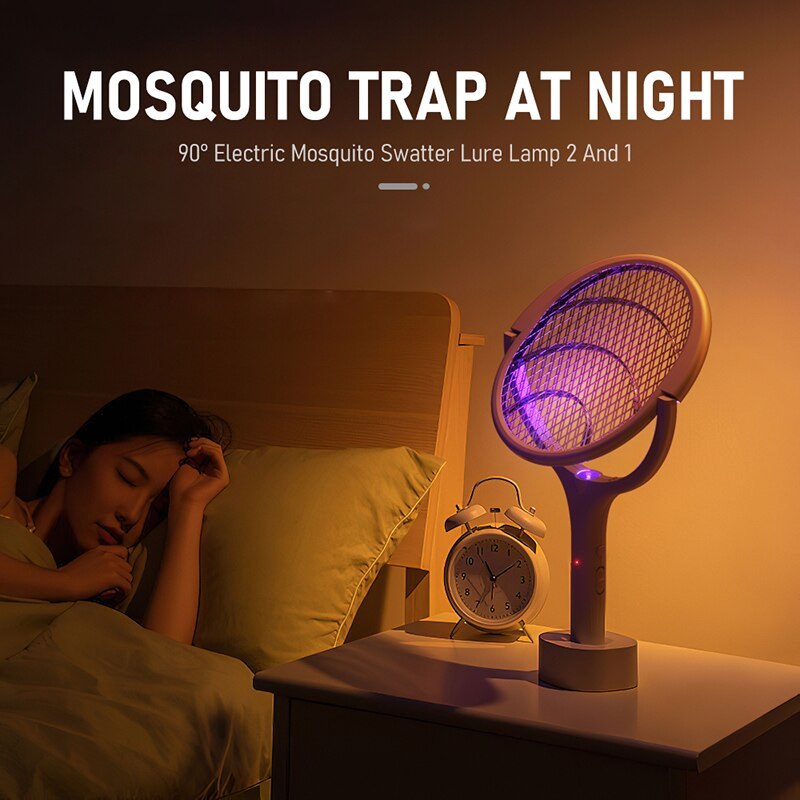 Electric Mosquito Swatter with 90-Degree Rotatable Design and 365nm Bug Zapper for Pest Control in Homes and Dorms