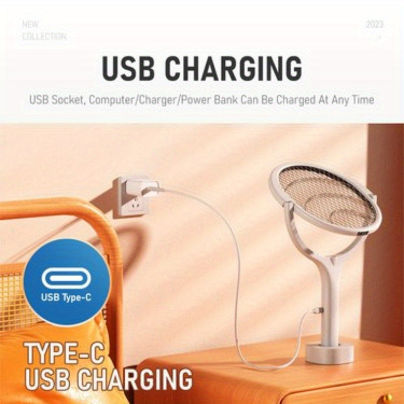 Electric Mosquito Swatter with 90-Degree Rotatable Design and 365nm Bug Zapper for Pest Control in Homes and Dorms