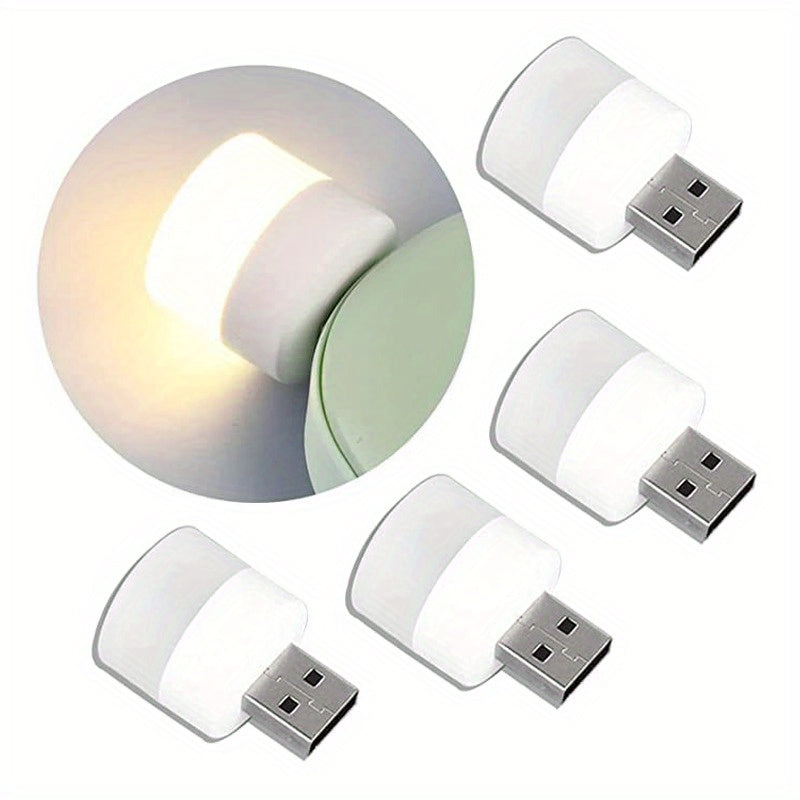 Mini USB Night Light Warm White Eye Protection Reading Lamp with USB Plug