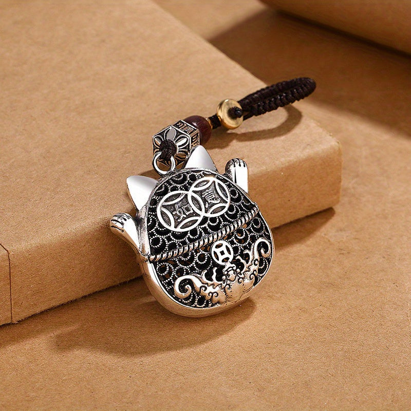 Minimalist Ethnic Accessories Set with Lucky Cat Copper Coins and Cartoon Cat Pendant for Women and Men