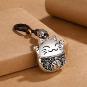 Minimalist Ethnic Accessories Set with Lucky Cat Copper Coins and Cartoon Cat Pendant for Women and Men
