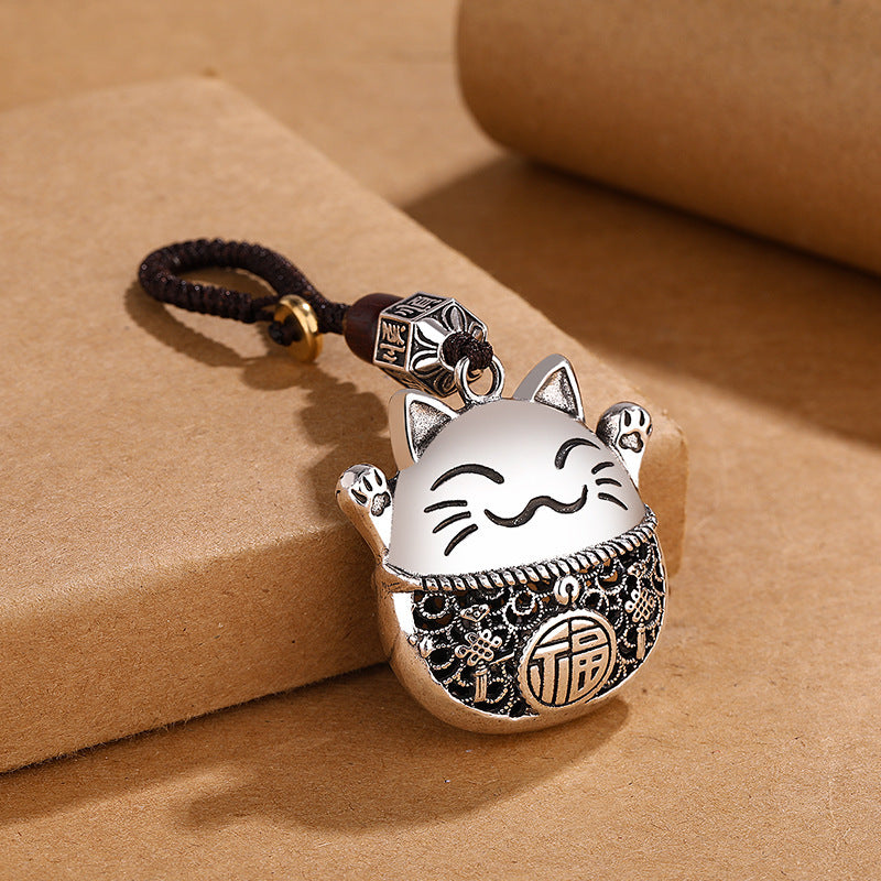 Minimalist Ethnic Accessories Set with Lucky Cat Copper Coins and Cartoon Cat Pendant for Women and Men