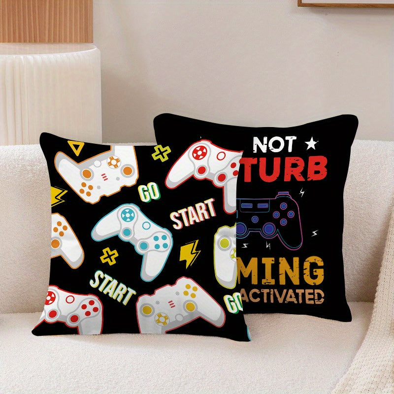 Vintage uslubidagi o'yin boshqaruvchisi plush yostiq qopqog'i, fermuari bilan, uy bezatish uchun mukammal. Yostiq kiritilmagan.