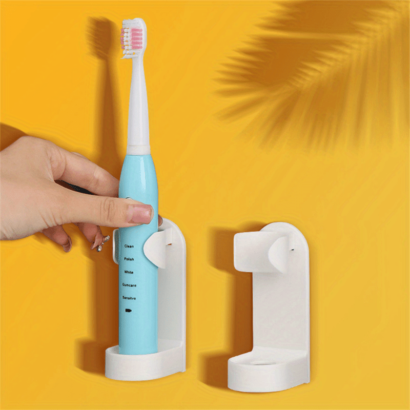 Wall Mount Toothbrush Holder Plastic Open Storage No Electricity Bathroom Accessory