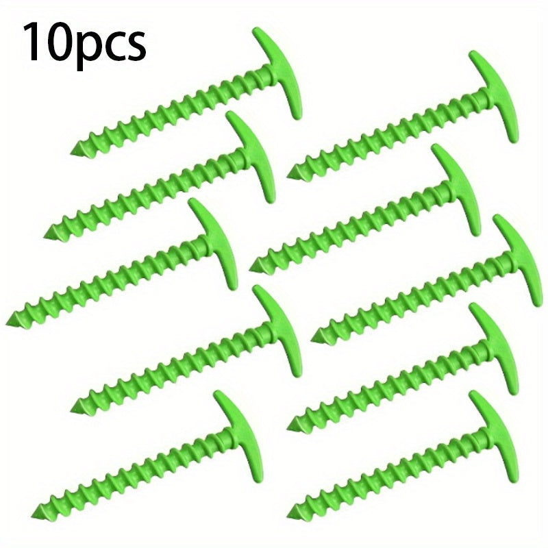 10 dona tashqi yer staklari shamolga chidamli chodir spiral mixlari sayohat asboblari qizil qora yashil