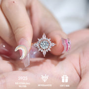 Sterling Silver Rose Gold 1ct Moissanite Star Ring Engagement Valentine Gift