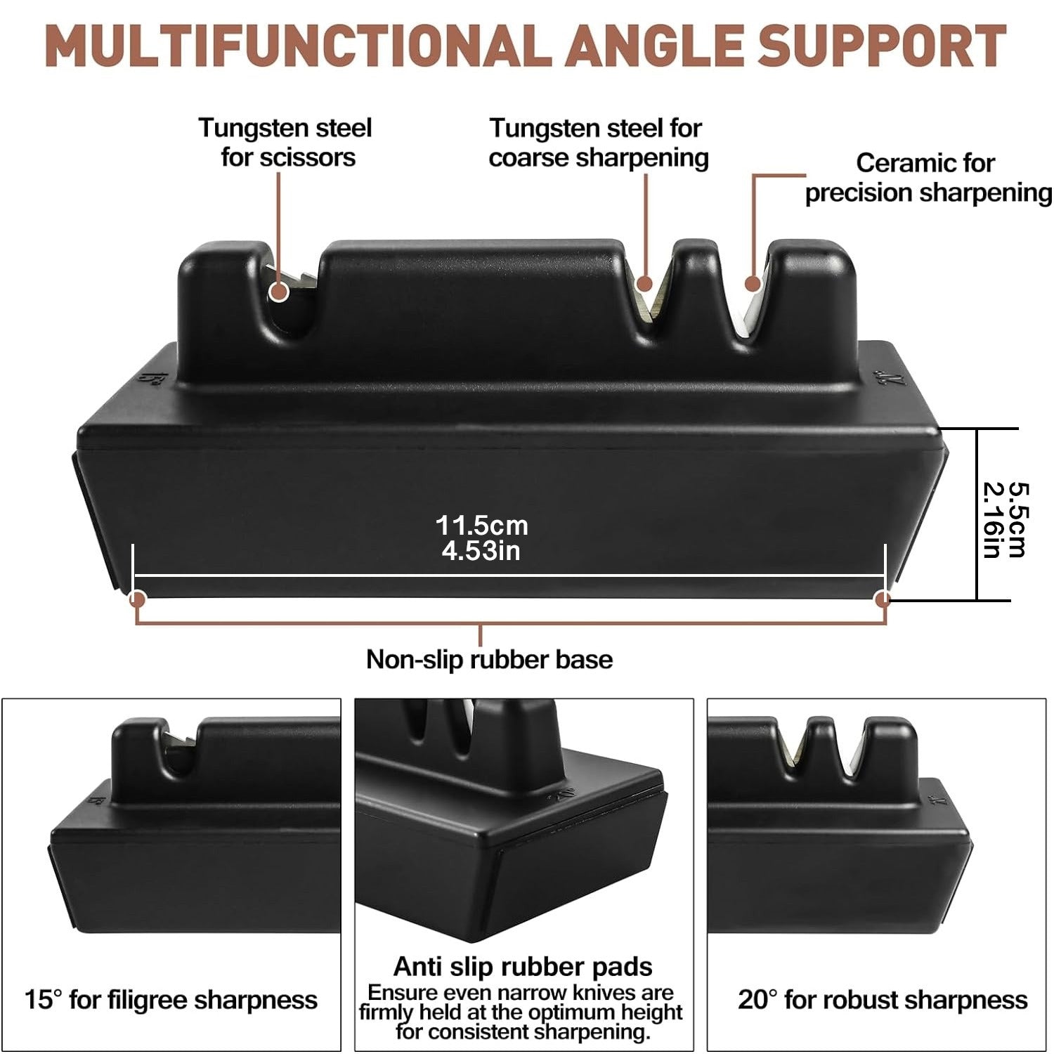 Professional pichoqni shimgichni tozalash to'plami, olmos va keramika maydalash disklari bilan, magnitli yo'riqnoma