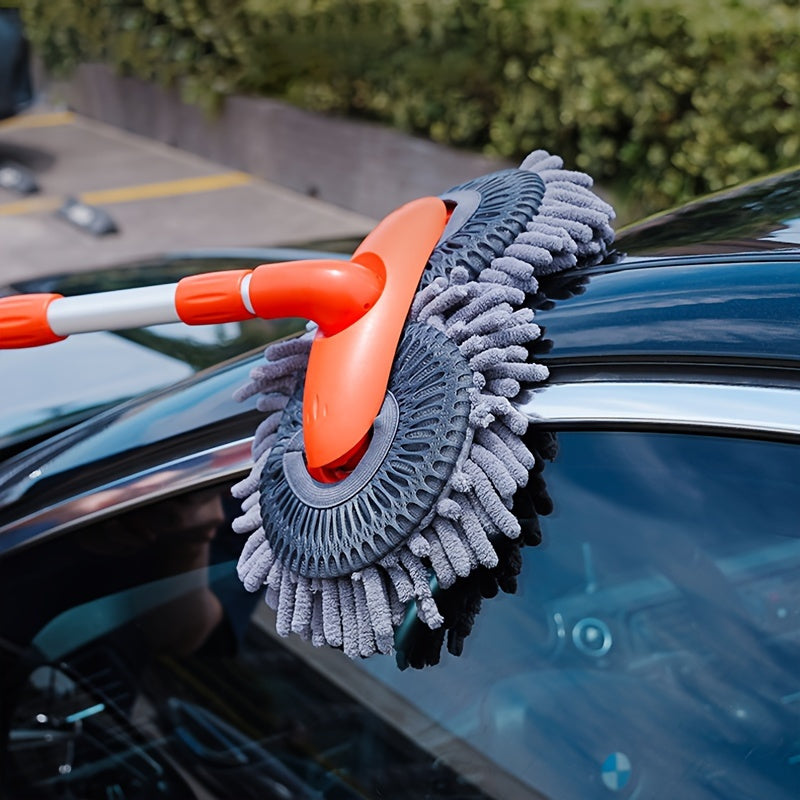 Extendable Car Wash Mop With Soft Bristle Brush Long Handle